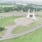 Flag Decorations at the Abuja City Gate as part of preparations for the 61st independence celebrations